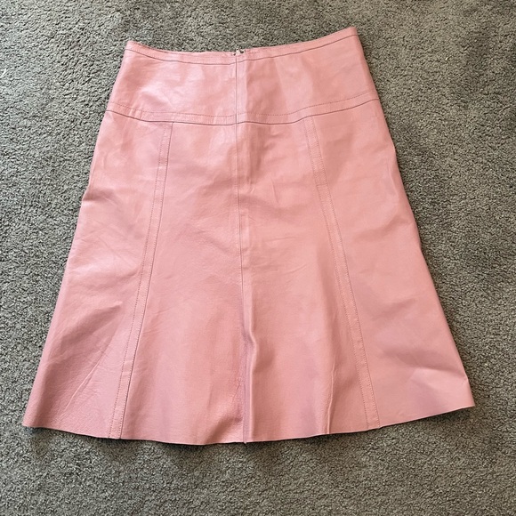 Danier size 8 Pink Midi Leather Skirt - Picture 3 of 15